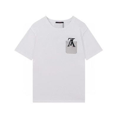 루이비통 남성 크루넥 화이트 반팔티 - Mens White Tshirts - lou03999x