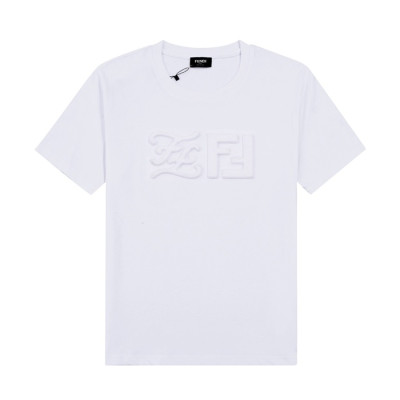 펜디 남성 크루넥 화이트 반팔티 - Mens White Tshirts - fen01142x