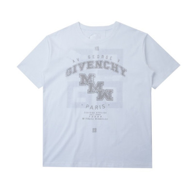 지방시 남성 크루넥 화이트 반팔티 - Mens White Tshirts - giv0624x