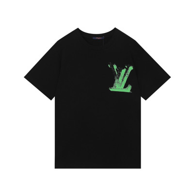 루이비통 남성 크루넥 블랙 반팔티 - Mens Black Tshirts - lou04015x