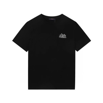 루이비통 남성 크루넥 블랙 반팔티 - Mens Black Tshirts - lou04020x