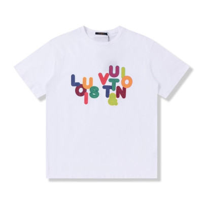 루이비통 남성 크루넥 화이트 반팔티 - Mens White Tshirts - lou04030x