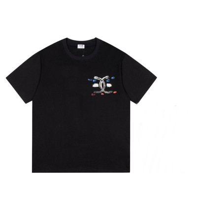 샤넬 남/여 크루넥 블랙 반팔티 - Unisex Black Tshirts - chl0857x