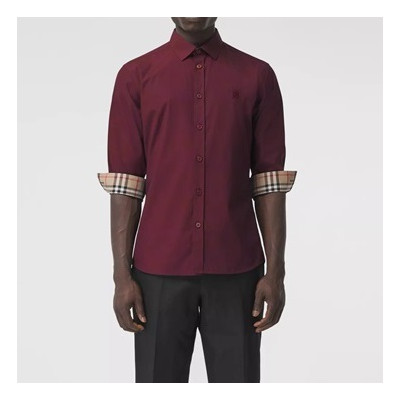 버버리 남성 클래식 버건디 셔츠 - Mens burgundy Tshirts - bur04243x