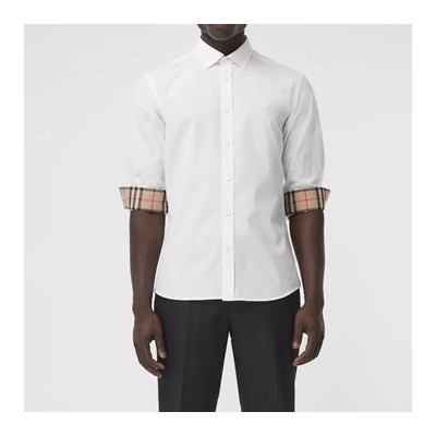 버버리 남성 클래식 화이트 셔츠 - Mens White Tshirts - bur04246x