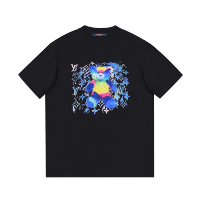 루이비통 남성 크루넥 블랙 반팔티 - Mens Black Tshirts - lou04086x