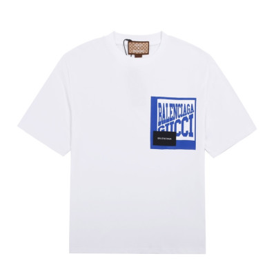 구찌 남성 크루넥 화이트 반팔티 - Mens White Tshirts - guc04708x