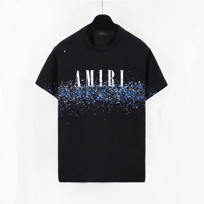 아미리 남성 블랙 크루넥 반팔티 - Mens Black Tshirts - amr0349x