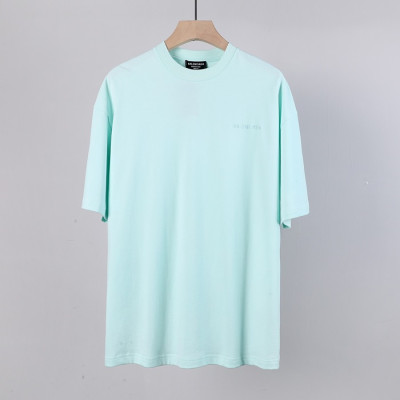 발렌시아가 남성 크루넥 블루 반팔티 - Mens Blue Tshirts - bal01379x