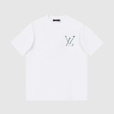 루이비통 남성 화이트 크루넥 반팔티 - Mens White Tshirts - lou04121x