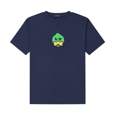 루이비통 남성 네이비 크루넥 반팔티 - Mens Navy Tshirts - lou04123x