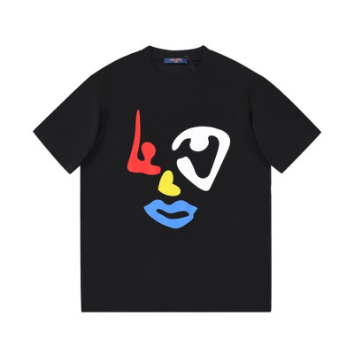 루이비통 남성 블랙 크루넥 반팔티 - Mens Black Tshirts - lou04126x