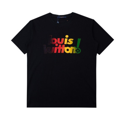 루이비통 남성 블랙 크루넥 반팔티 - Mens Black Tshirts - lou04138x