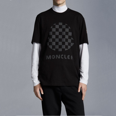 몽클레어 남성 블랙 크루넥 반팔티 - Mens Black Tshirts - moc02478x