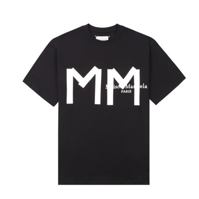 메종마르지엘라 남/녀 크루넥 블랙 반팔티 - Unisex Black Tshirts - mai0085x