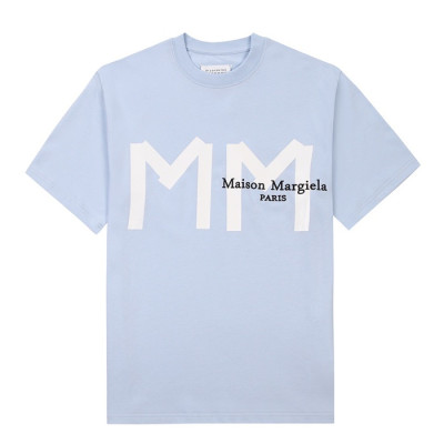 메종마르지엘라 남/녀 크루넥 블루 반팔티 - Unisex Blue Tshirts - mai0087x