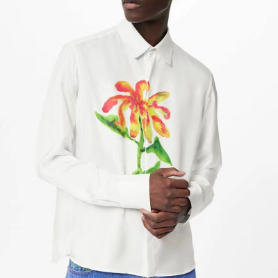루이비통 남성 이니셜 화이트 셔츠 - Mens White Tshirts - lou04174x