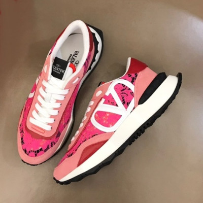 발렌티노 남/녀 트렌디 핑크 스니커즈 - Unisex Pink Sneakers - val02557x