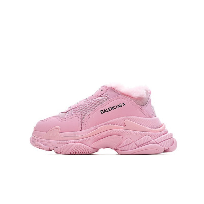 발렌시아가 남/녀 Triple S 핑크 스니커즈 - Unisex Pink Sneakers - bal01462x