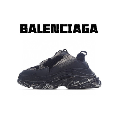 발렌시아가 남/녀 Triple S 블랙 스니커즈 - Unisex Black Sneakers - bal01467x