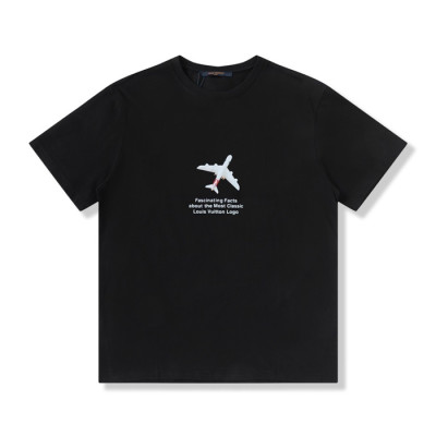 루이비통 남성 화이트 블랙 반팔티 - Mens Black Tshirts - lou04324x