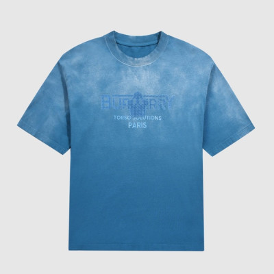 버버리 남성 블루 크루넥 반팔티 - Mens Blue Tshirts - Bur04323x
