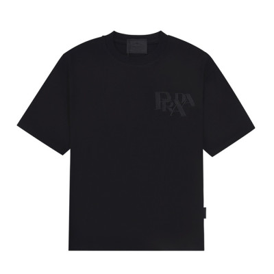 프라다 남성 크루넥 블랙 반팔티 - Mens Black Tshirts - Pra02692x