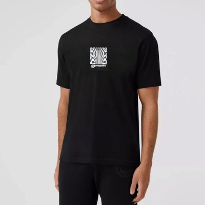 버버리 남성 블랙 크루넥 반팔티 - Mens Black Tshirts - Bur04335x