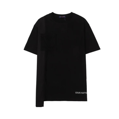 루이비통 남성 블랙 크루넥 반팔티 - Mens Black Tshirts - lou04351x