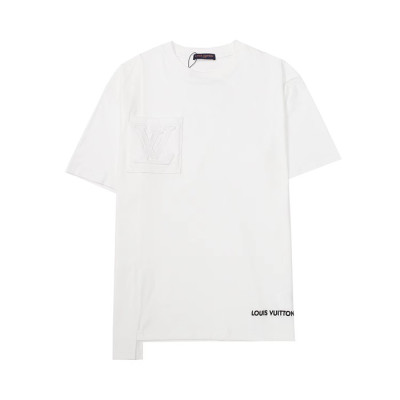 루이비통 남성 화이트 크루넥 반팔티 - Mens White Tshirts - lou04352x