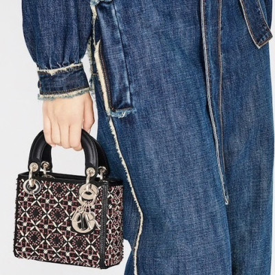 디올 여성 블랙 레이디백 - Dior Womens Black Mini Bag - dio01829x