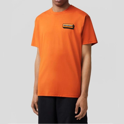 버버리 남성 오렌지 크루넥 반팔티 - Mens Orange Tshirts - Bur04342x