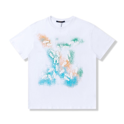 루이비통 남/녀 화이트 크루넥 반팔티 - Unisex White Tshirts - lou04864x