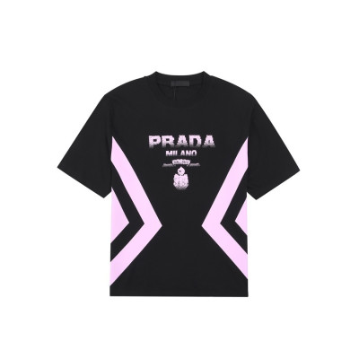 프라다 남성 크루넥 블랙 반팔티 - Mens Black Tshirts - Pra02705x