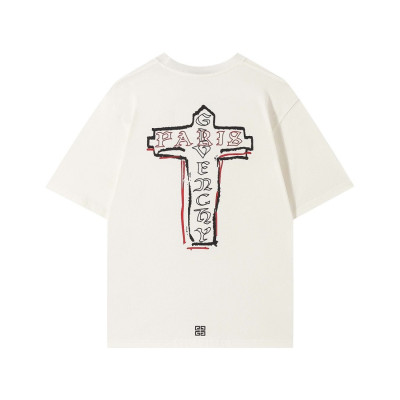 지방시 남성 크루넥 아이보리 반팔티 - Mens Ivory Tshirts - giv0723x