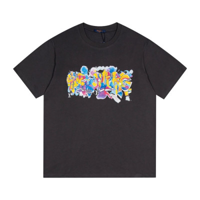 루이비통 남성 블랙 크루넥 반팔티 - Mens Black Tshirts - lou04892x