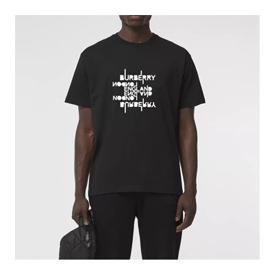 버버리 남성 블랙 크루넥 반팔티 - Mens Black Tshirts - Bur04366x