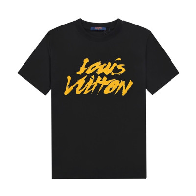 루이비통 남성 블랙 크루넥 반팔티 - Mens Black Tshirts - lou04922x