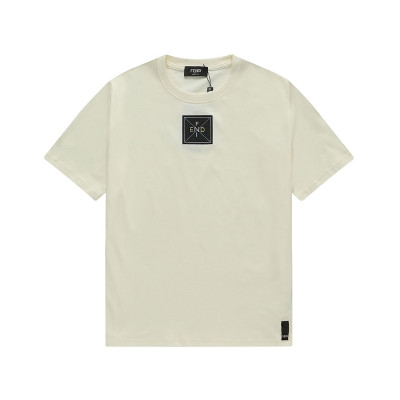 펜디 남성 아이보리 크루넥 반팔티 - Mens Ivory Tshirts - fen01241x