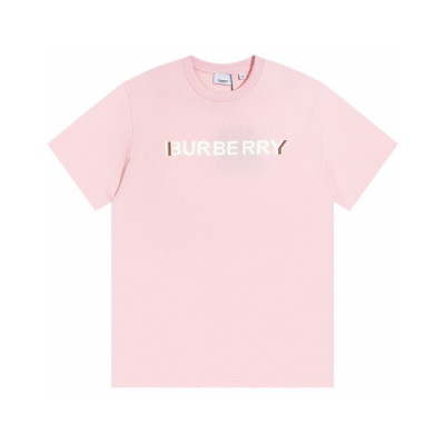 버버리 남성 핑크 크루넥 반팔티 - Mens Pink Tshirts - Bur04386x
