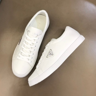 프라다 남성 클래식 화이트 스니커즈 - Mens White Sneakers - pra02713x