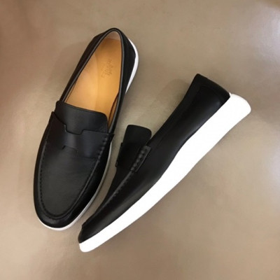 에르메스 남성 클래식 블랙 슬립온 - Mens Black Slip-ons - her0779x