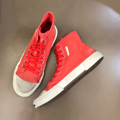 발렌시아가 남/녀 클래식 레드 하이탑 스니커즈 - Unisex Red Sneakers - bal01588x