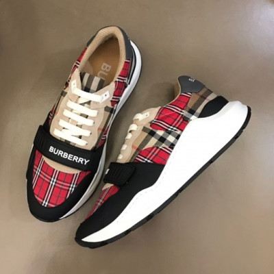 버버리 남성 벨크로 레드 스니커즈 - Mens Red Sneakers - bur04417x