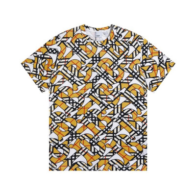 버버리 남성 옐로우 크루넥 반팔티 - Mens Yellow Tshirts - Bur04427x