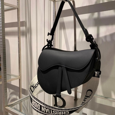 디올 여성 블랙 새들백 - Dior Womens Black Saddle Bag - dio01913x