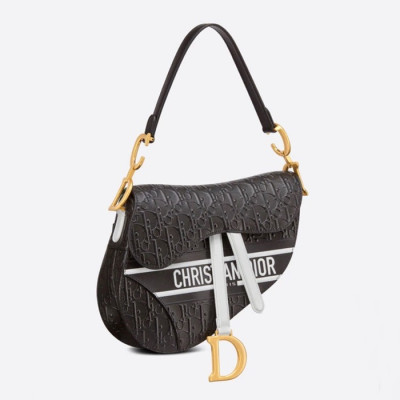 디올 여성 블랙 새들백 - Womens Black Saddle Bag - dio01916x