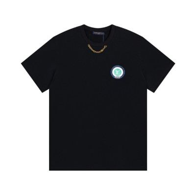 루이비통 남성 블랙 크루넥 반팔티 - Mens Black Tshirts - lou05011x