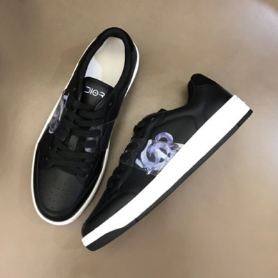 디올 남성 프린팅 블랙 스니커즈 - Mens Black Sneakers - dio01931x