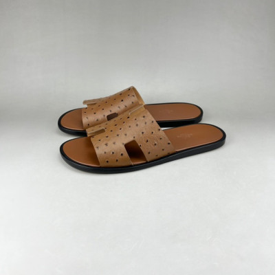 에르메스 남성 카멜 이지미르 - Mens Camel Slippers - her0793x